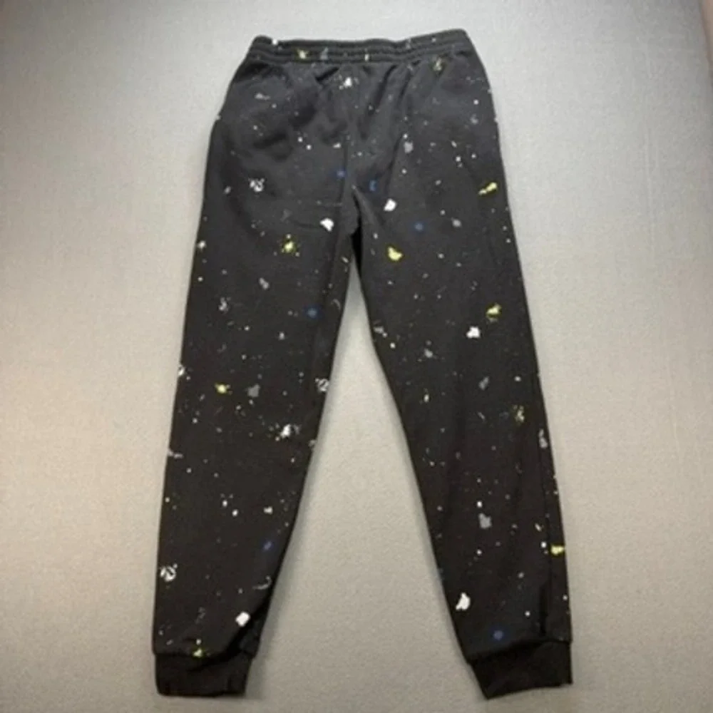 Champion Paint Splatter Sweatpants Joggers Regular XL Black Fleece Logo Athletic